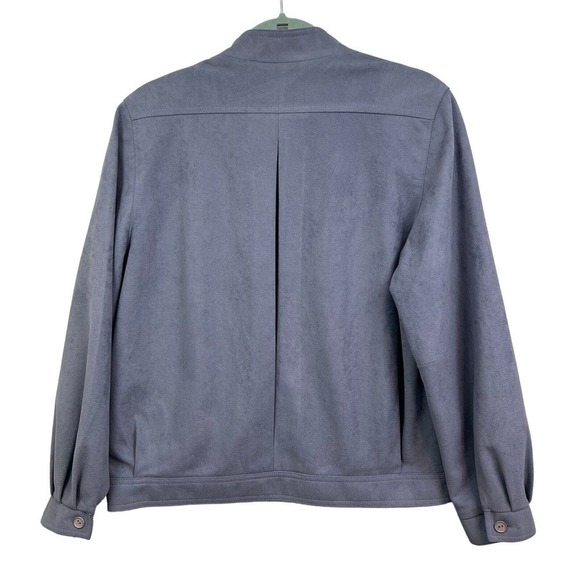 St Michael Blazer‎ Jacket Mock Neck Button Up Lined Gray Women Size US 12 /40 - Picture 4 of 5